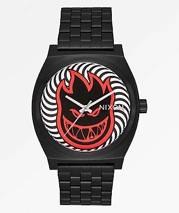 Nixon x Spitfire Time Teller Black Fireball Analog Watch