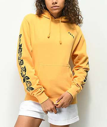 yellow champion hoodie outfit