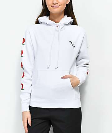 Obey Slauson Rose White Hoodie