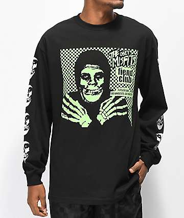 Obey x Misfits Fiend Club Halloween Black Long Sleeve T-Shirt