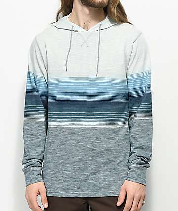 Ocean Current Vader Deep Stripe Hooded Long Sleeve Shirt