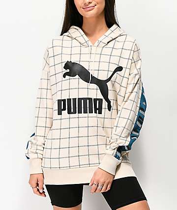 puma oversized cheetah print polar fleece jumper