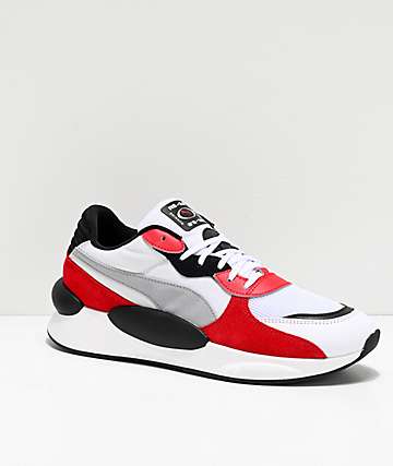 puma white red shoes