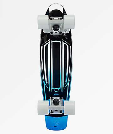 Penny Blue Silver Metallic Fade 22" Cruiser Complete Skateboard