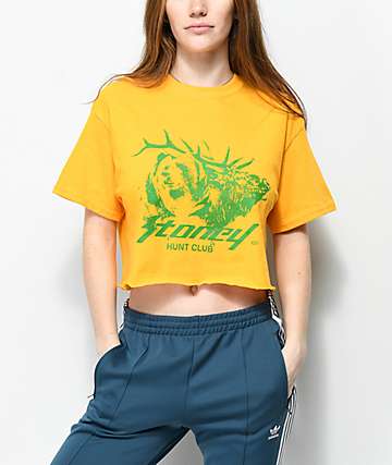 Post Malone Stoney Buck Hunt Club Yellow Crop T-Shirt