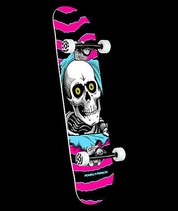 Powell Ripper One Off Pink & Blue 7.75" Skateboard Complete