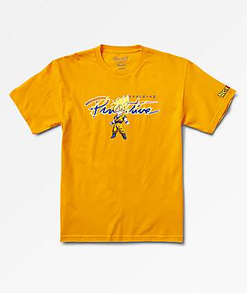 Primitive X Dragon Ball Z Boys Nuevo Goku Saiyan Gold T-Shirt