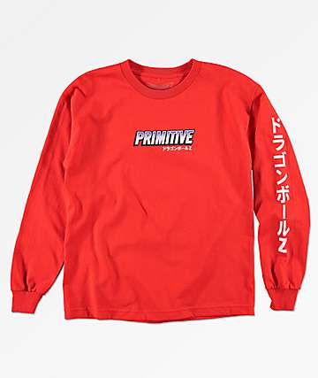 Primitive x Dragon Ball Z Boys Frieza Mecha Red Long Sleeve T-Shirt