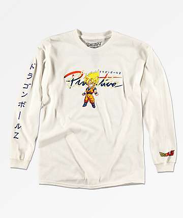 Primitive x Dragon Ball Z Boys Goku Saiyan White Long Sleeve T-Shirt