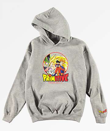 Primitive x Dragon Ball Z Circle sudadera gris con capucha para niños