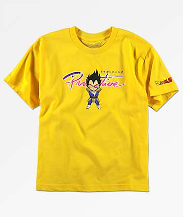 Primitive x Dragon Ball Z Vegeta Nuevo camiseta amarilla para niños