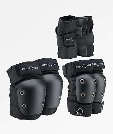 Pro-Tec Youth Medium Street Gear 3 Pack Black Protective Pads