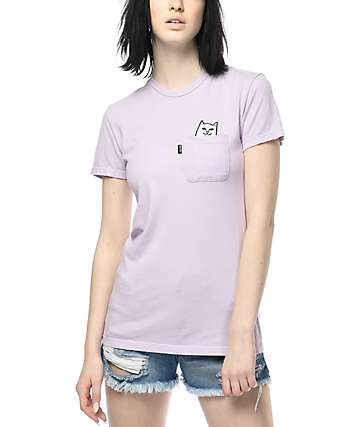 RIPNDIP Lord Nermal camiseta con bolsillo en color lavanda