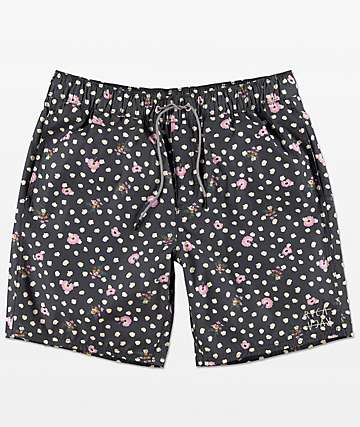 RVCA Dahlia shorts de baño con pretina elástica en azul marino floral