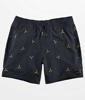 RVCA Middle shorts de baño con pretina elástica en azul marino