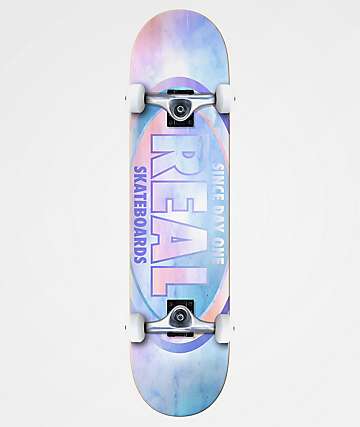 Real Team Oval Watercolor 8.0" Skateboard Complete