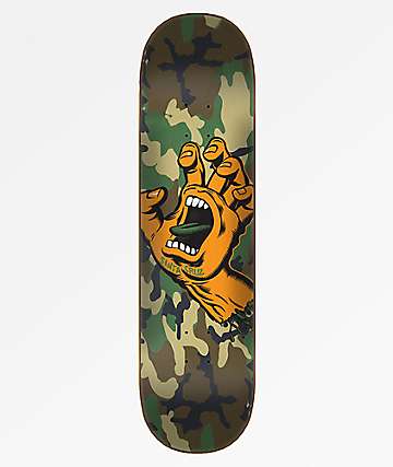 Santa Cruz Screaming Hand Camo Wide Tip 8.25" Skateboard Deck