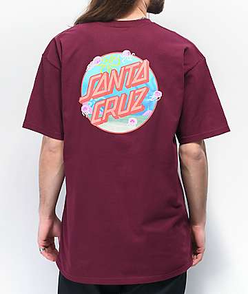 Santa Cruz x SpongeBob SquarePants Jellyfishing Burgundy T-Shirt