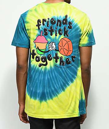 Slushcult X Gushers Friends Green & Yellow Tie Dye T-Shirt
