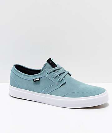 State Bishop zapatos de skate de ante aqua y blanco