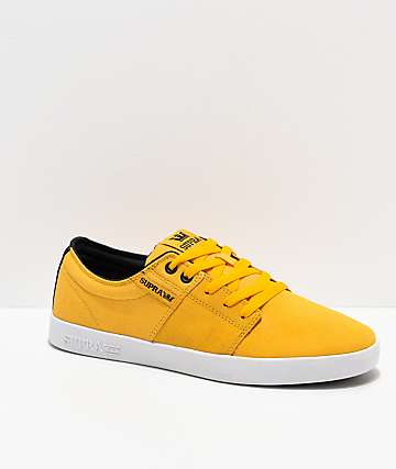 Supra Stacks II Vulc Caution Yellow, White & Black Skate Shoes