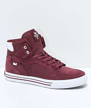 Supra Shoes - Free Shipping on all Supras | Zumiez Supra Vaider Andorra Red Suede & Canvas Skate Shoes