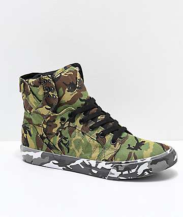 Supra x Rothco Skytop zapatos de skate de camuflaje verde