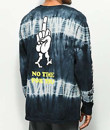 Swallows & Daggers No Time For You Black Long Sleeve Tie Dye T-Shirt