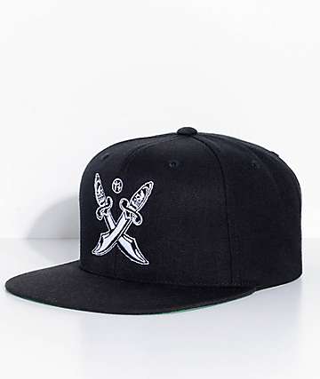Swallows & Daggers Cross Daggers Black Snapback Hat