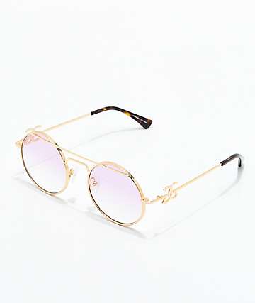 The Gold Gods The Luminaries Gold & Pink Gradient Sunglasses