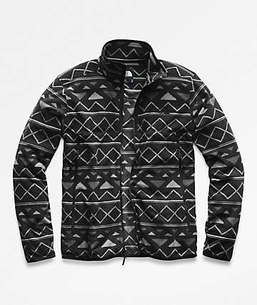 The North Face Glacier Alpine Black Triangle Stripe Tech Fleece Jacket