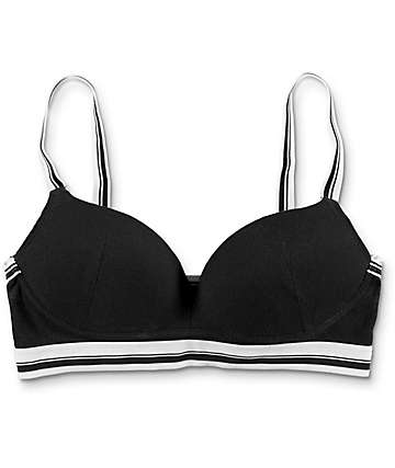 Trillium Thalia bralette moldeada push-up de canalé en negro