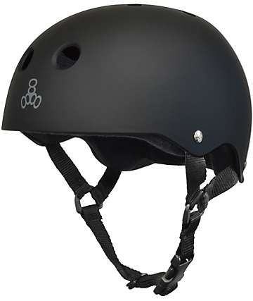 Triple Eight Matte Black Brainsaver Skateboard Helmet
