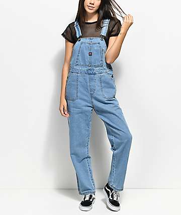 unionbay mario medium wash denim overall shorts