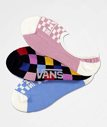 Vans Canoodles Multicolor Checkerboard 3 Pack No Show Socks