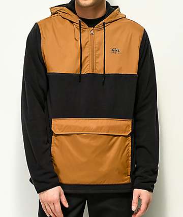 Vans Chadbourne Black & Brown Tech Fleece Anorak Jacket