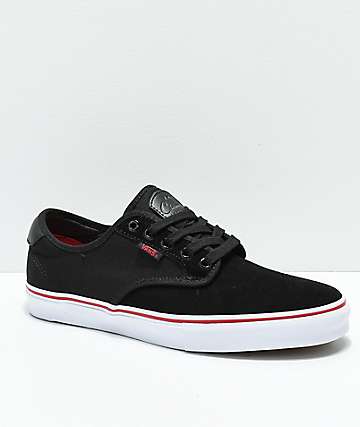 Vans Chima Pro zapatos de skate en negro, blanco y rojo de chile