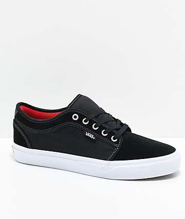 Vans Chukka Low Pro Black, White & Chili Pepper Skate Shoes