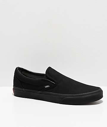 solid black vans shoes