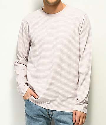 Vans Engineered White & Violet Ice Striped Long Sleeve Knit Shirt