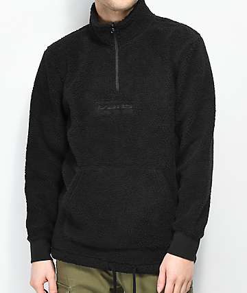 Vans Global Trespassers Half Zip Black Fleece Sweatshirt