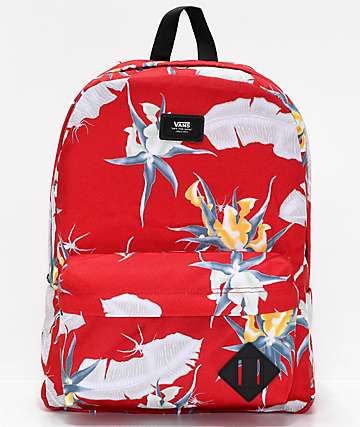 vans old skool backpack in floral print