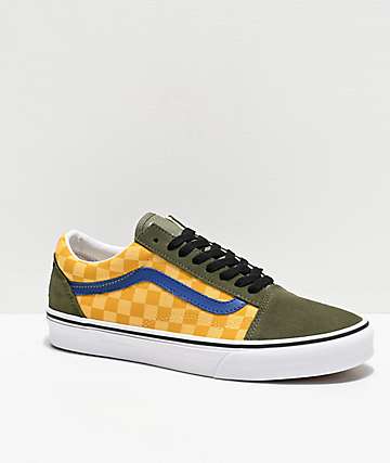 Vans Old Skool OTW Rally Multicolor Checkerboard & Green Skate Shoes