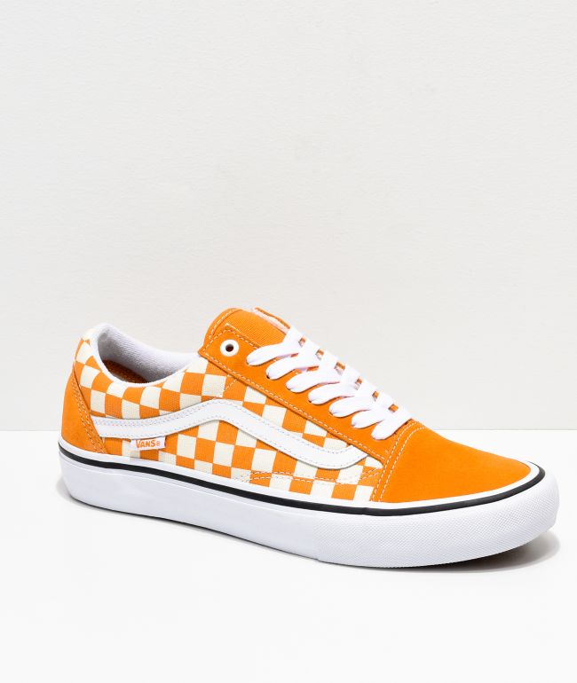 Get - checkerboard orange vans - OFF 64 