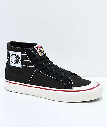 Vans Sk8-Hi 138 Decon SF Dane Black, Red & White Skate Shoes