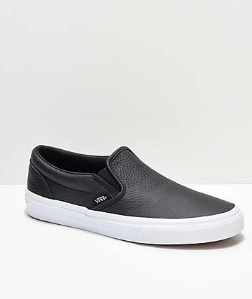 vans tumbled leather slip on