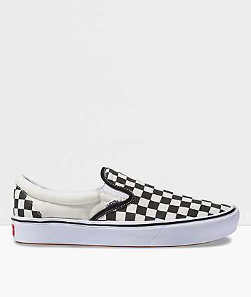 Vans Slip-On ComfyCush Black & White Checkerboard Skate Shoes