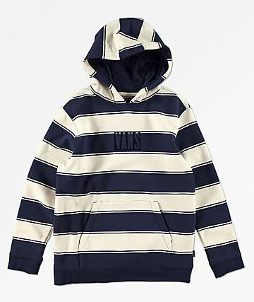Vans Tall Box Logo sudadera con capucha azul y blanca para niños