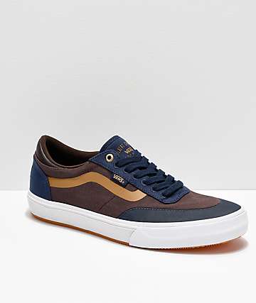 Vans x Independent Crockett 2 Dress Blue, Brown & White Skate Shoes