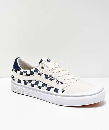 Vans x Independent Style 112 Blue & White Checkerboard Skate Shoes